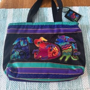 Laurel Burch Multicolor Dog Print Mini Bag